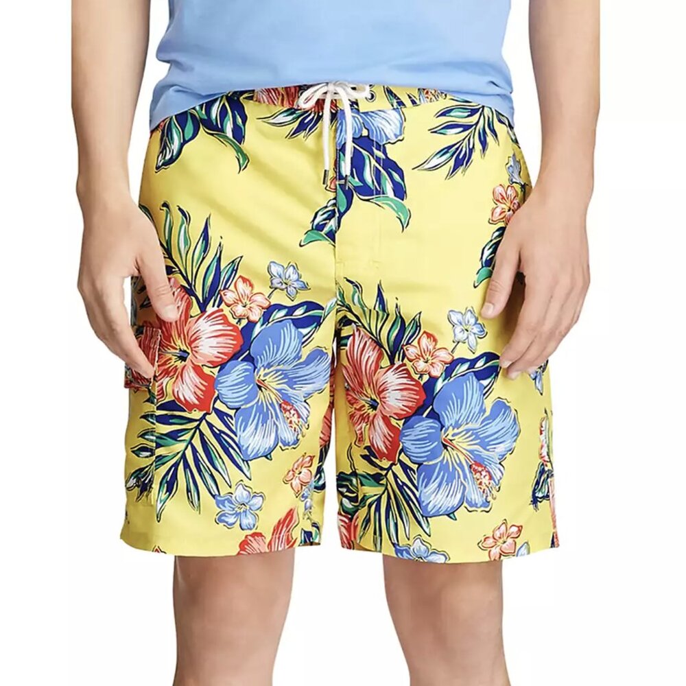 Polo Ralph Lauren Yellow Kailua Side Flapped Pocket Swim Trunks